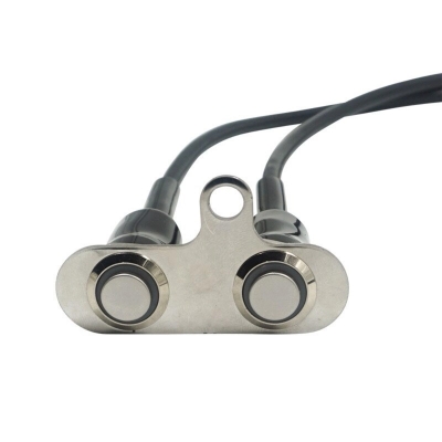 Picture of 2 Button Aluminum Motorcycle Universal On Off Switch Led Warning Flasher Signal Adjustable Manual Button Hand Control Kit 12V For Any Bike Fit 