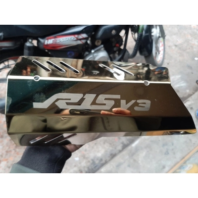 Picture of Silencer Metal Cover For Yamaha R15 V3 Blue/Golden 