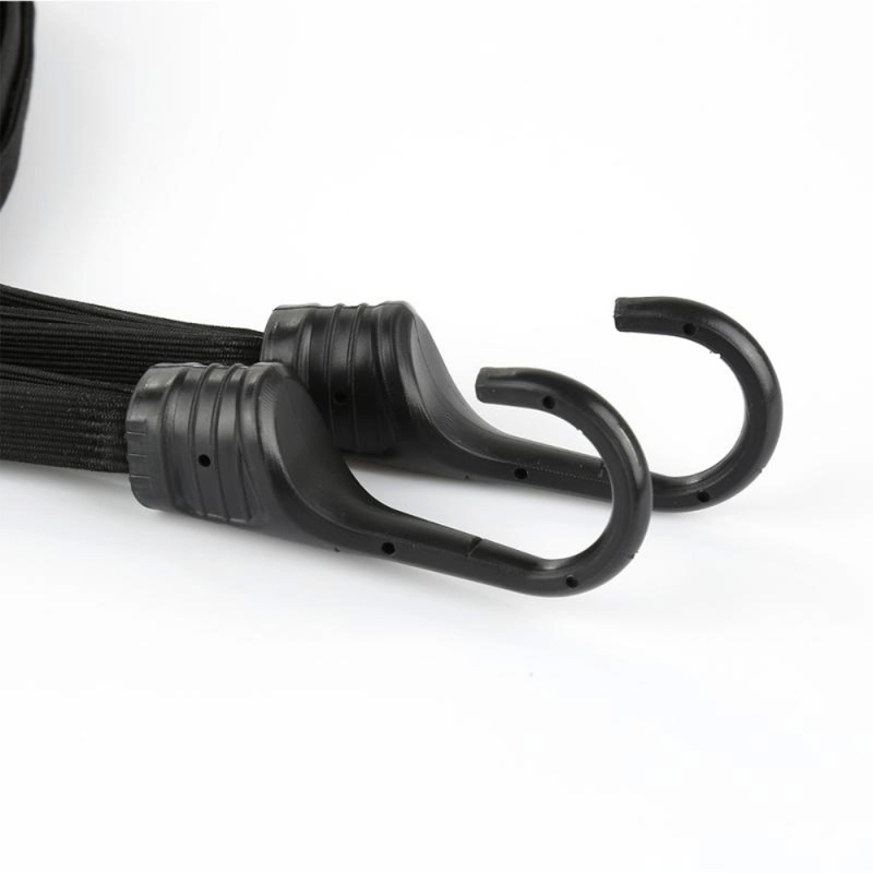 Picture of 2 Hooks Motorcycles Strength Retractable Helmet Luggage Elastic Rope Strap Net Holder Hook Buckle Black New  Black
