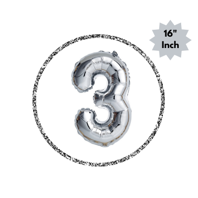 Number Foil Balloon (16” Inch) | Golden & Silver Number Foil Balloon for Birthday, Anniversary, Events and Party- (Pack of 1 Pcs)