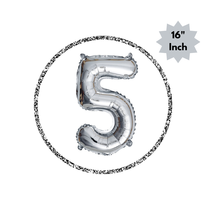 Number Foil Balloon (16” Inch) | Golden & Silver Number Foil Balloon for Birthday, Anniversary, Events and Party- (Pack of 1 Pcs)
