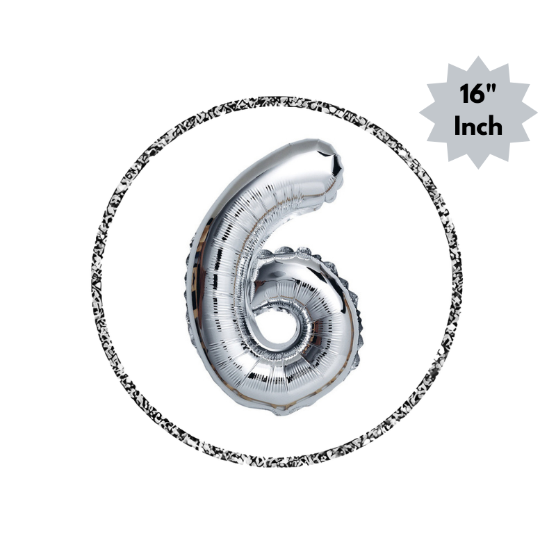 Number Foil Balloon (16” Inch) | Golden & Silver Number Foil Balloon for Birthday, Anniversary, Events and Party- (Pack of 1 Pcs)