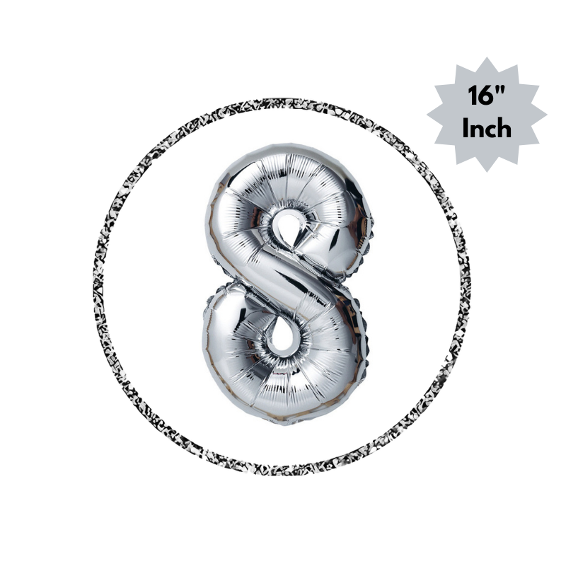 Number Foil Balloon (16” Inch) | Golden & Silver Number Foil Balloon for Birthday, Anniversary, Events and Party- (Pack of 1 Pcs)