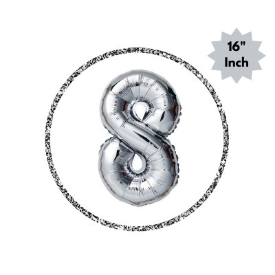 Number Foil Balloon (16” Inch) | Golden & Silver Number Foil Balloon for Birthday, Anniversary, Events and Party- (Pack of 1 Pcs)