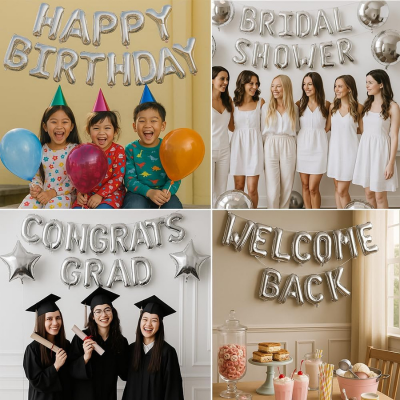 Golden & Silver Letter Foil Balloon (16” Inch) for Birthdays, Anniversaries & Party Decoration - (Pack of 1 Pcs)