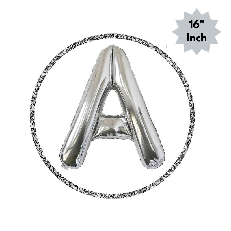 Golden & Silver Letter Foil Balloon (16” Inch) for Birthdays, Anniversaries & Party Decoration - (Pack of 1 Pcs)