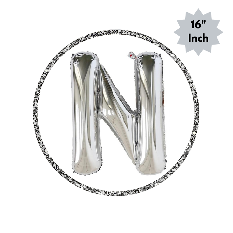 Golden & Silver Letter Foil Balloon (16” Inch) for Birthdays, Anniversaries & Party Decoration - (Pack of 1 Pcs)
