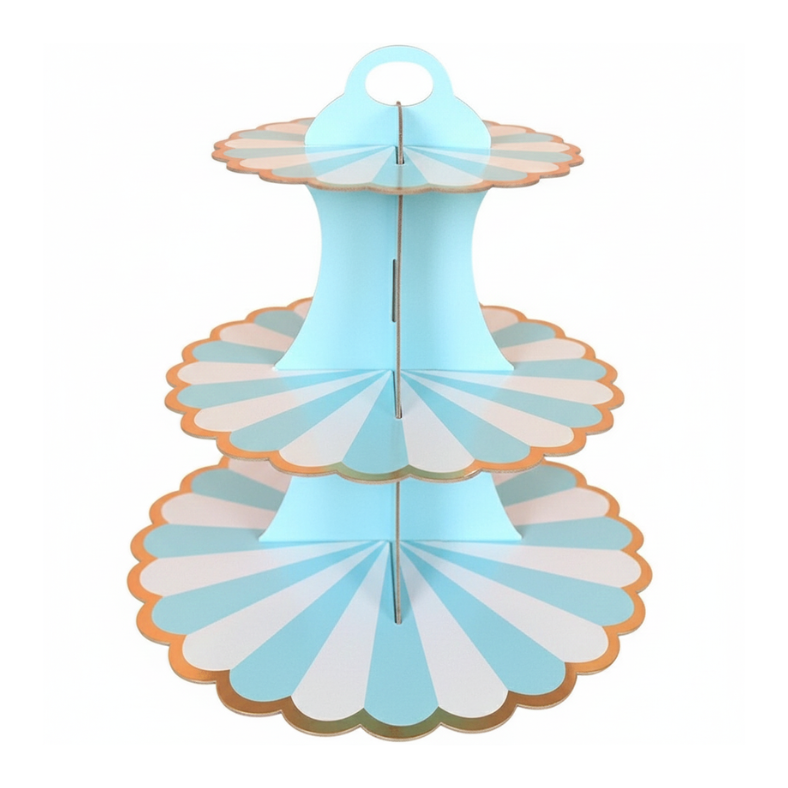3-Layer Cupcake Stand – Disposable Cupcake Display for Birthdays & Special Occasions- (Pack of 1 Set)
