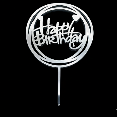 Birthday Cake Topper | - Golden & Silver Cake Topper for Cake Decoration- (Pack of 1 Pcs)