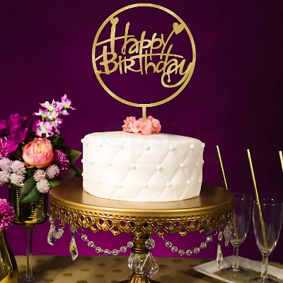 Birthday Cake Topper | - Golden & Silver Cake Topper for Cake Decoration- (Pack of 1 Pcs)