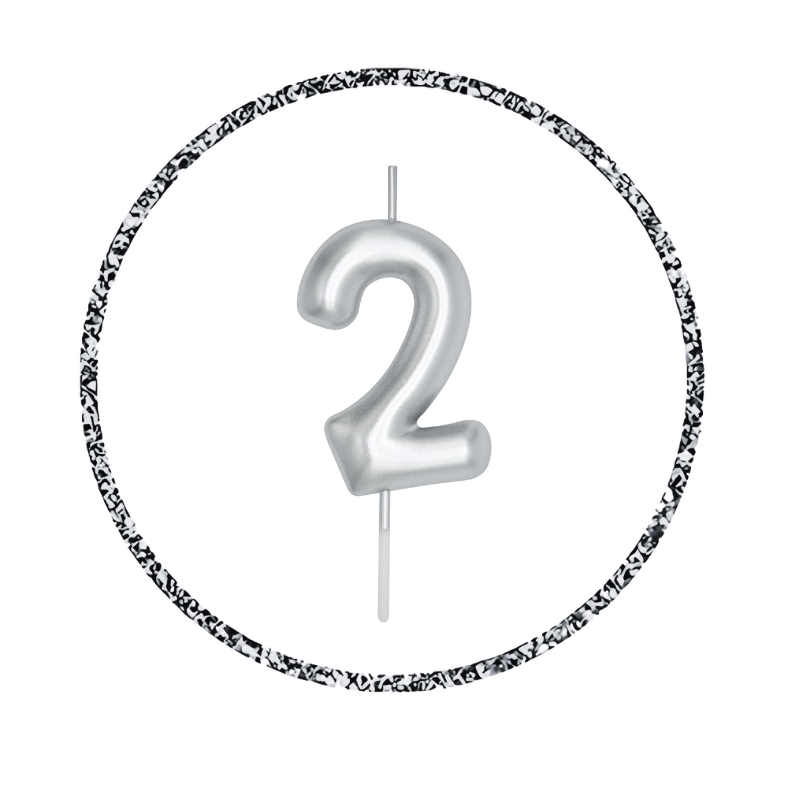 Golden & Silver Number Candle: Perfect for Birthday, Anniversary, and Events - (Pack of 1 Pcs)