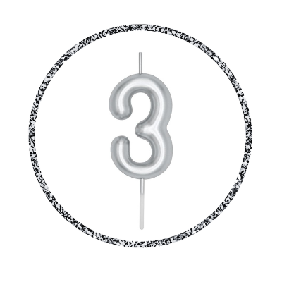 Golden & Silver Number Candle: Perfect for Birthday, Anniversary, and Events - (Pack of 1 Pcs)