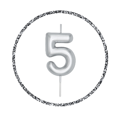 Golden & Silver Number Candle: Perfect for Birthday, Anniversary, and Events - (Pack of 1 Pcs)