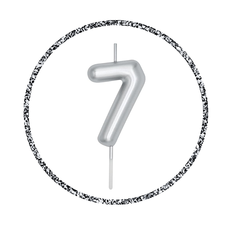 Golden & Silver Number Candle: Perfect for Birthday, Anniversary, and Events - (Pack of 1 Pcs)