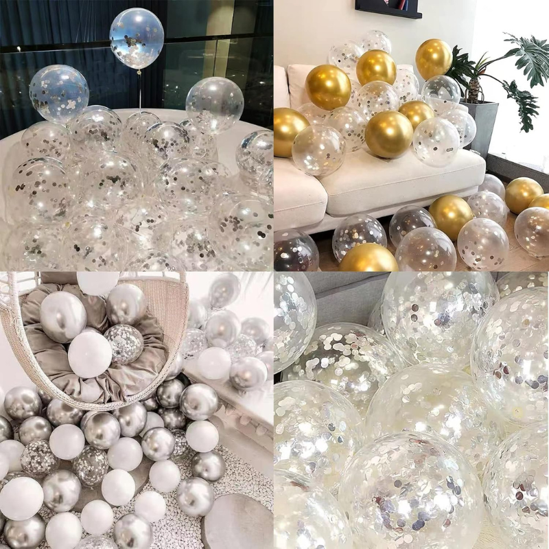 Confetti Jori Balloons, Perfect for Anniversary, Birthday, Baby Shower, Valentine's Day Parties, Home, Restaurants, and Showroom Decor– (Pack of 10 Pcs)