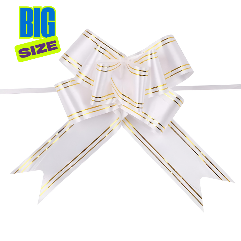 Pull Flower Ribbon Bow – Perfect for Present Boxes, Party, Anniversary & Festival Gift Wrapping (Pack of 10 Pcs)