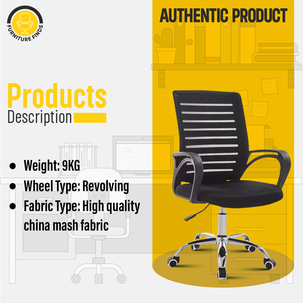 Picture of Executive Chair FF-Ec-02ss (Black) Office Executive Chair(9k Model)