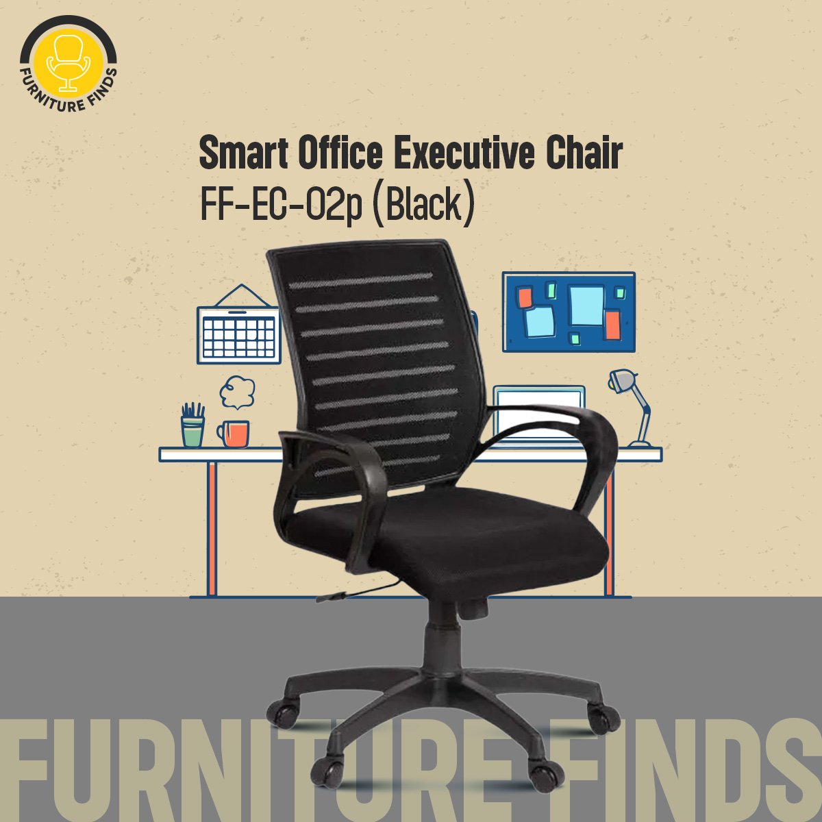 Picture of Executive Chair FF-EC-02p Black Smart Office Executive Chair (9k Model)