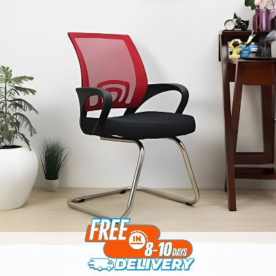 Picture of Visitor Chair FF-VC-02 Red (Smart Office Visitor Chaina mesh Chair)