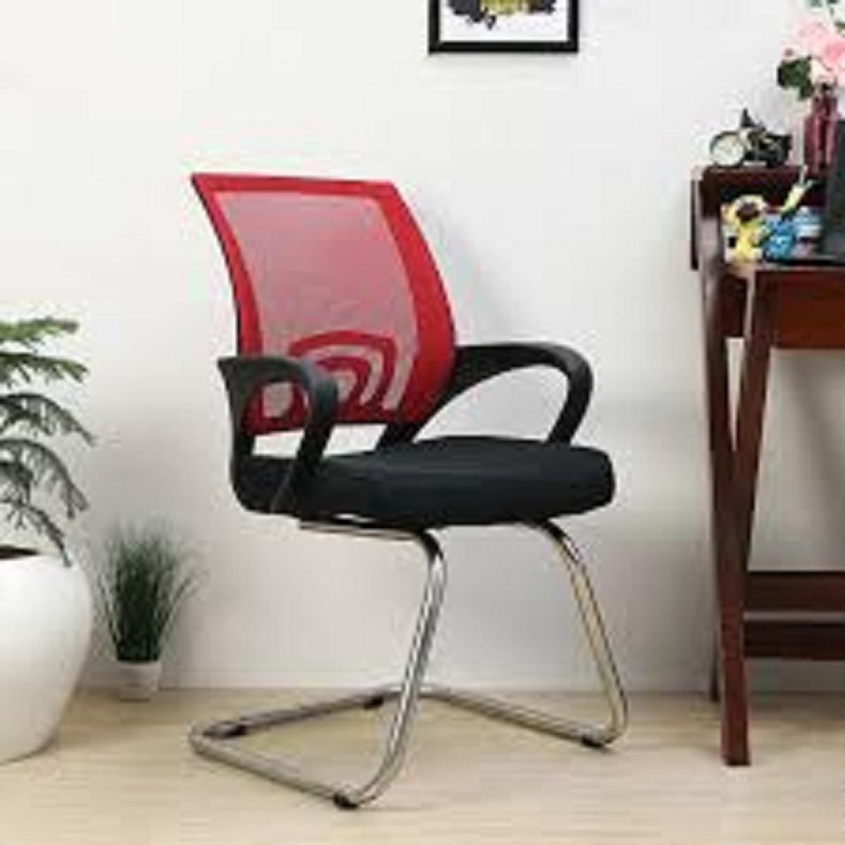 Picture of Visitor Chair FF-VC-02 Red (Smart Office Visitor Chaina mesh Chair)