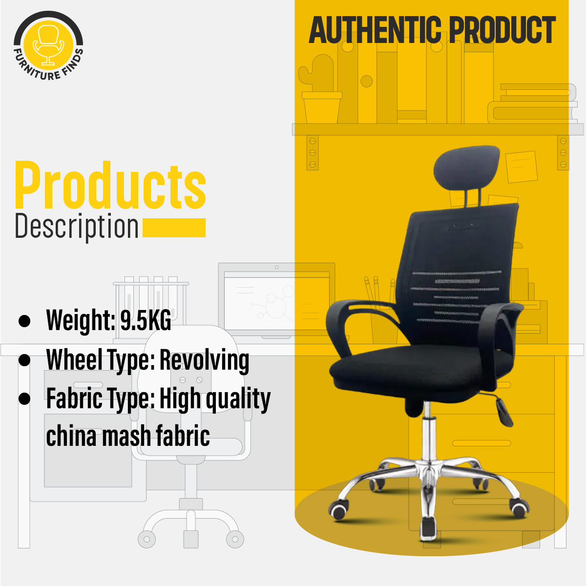 Picture of FF-EC-04ss New innovative desigh high level executive chair for office to home with headrest