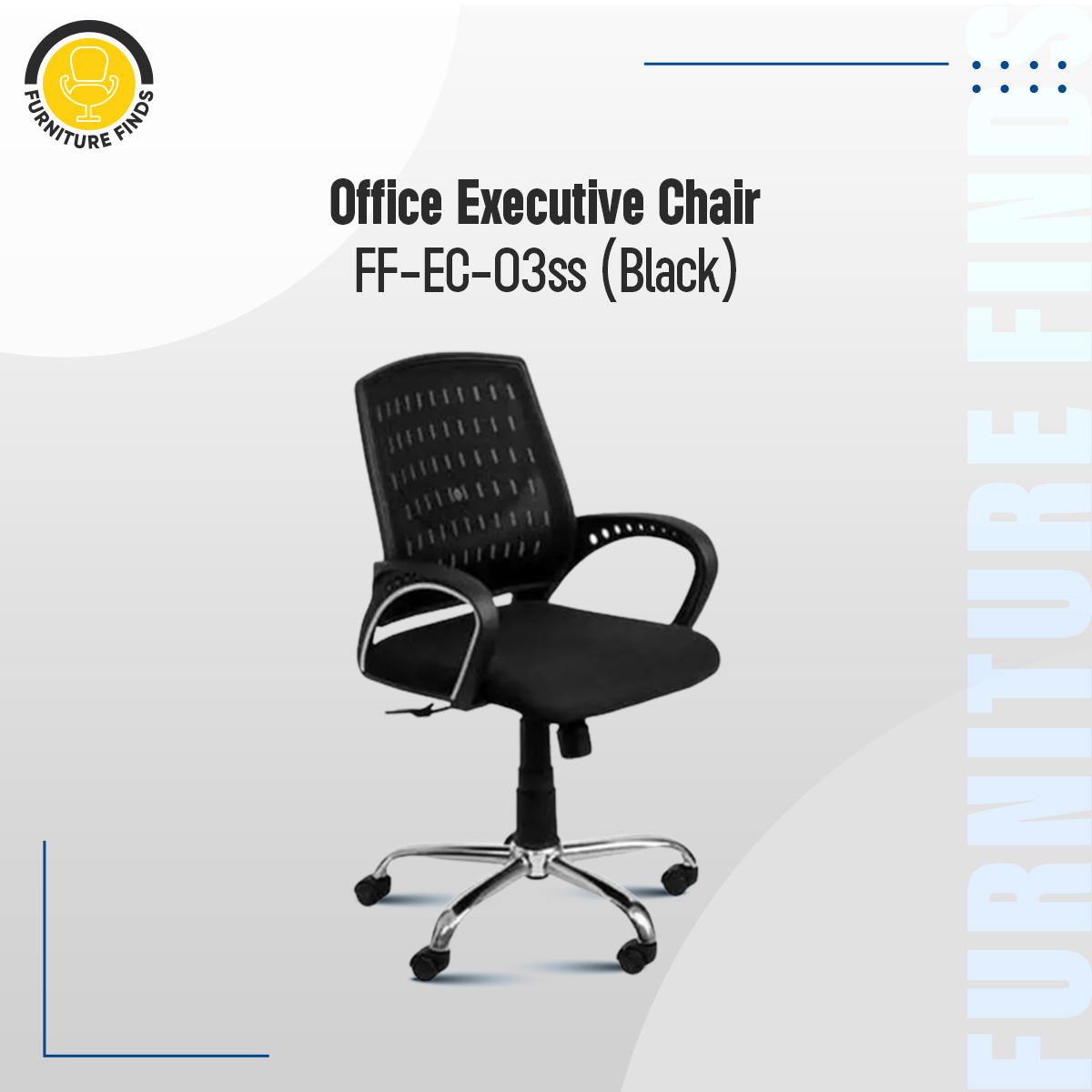 Picture of FF-EC-03ss Smart Office Executive Chair (best Back Support Chair ) Dim-Mesh (Black)
