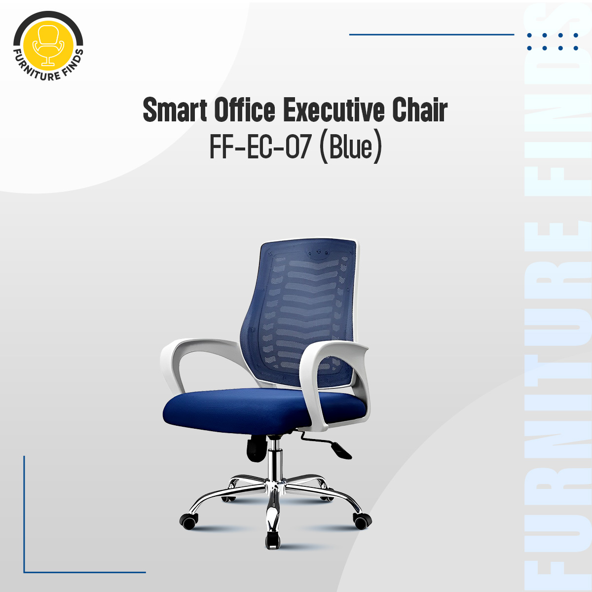 Picture of FF-EC-07 (V-Mesh)  smart office Executive Chair (White & Blue)