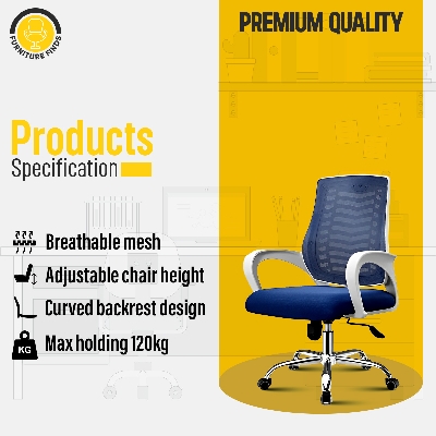 Picture of FF-EC-07 (V-Mesh)  smart office Executive Chair (White & Blue)
