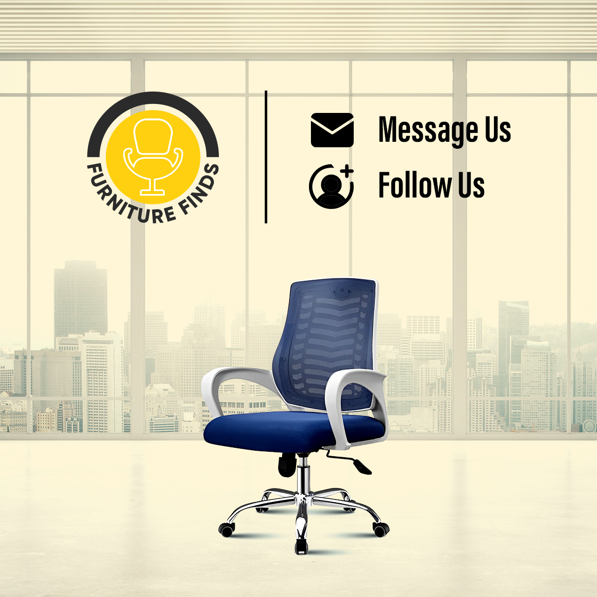 Picture of FF-EC-07 (V-Mesh)  smart office Executive Chair (White & Blue)