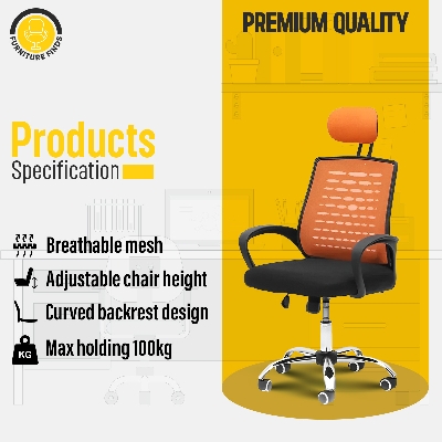 Picture of FF-EC-05ss Executive chair with headrest  (Orange)