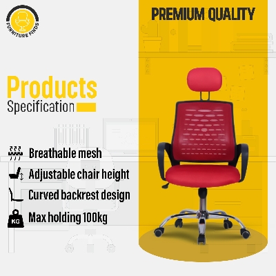 Picture of FF-EC-05ss Executive chair with headrest (Red)