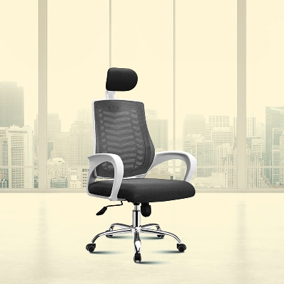 Picture of FF-EC-07SS (Black&White) Smart Office Executive Chair (V-Mesh)