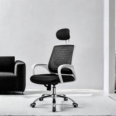 Picture of FF-EC-07SS (Black&White) Smart Office Executive Chair (V-Mesh)