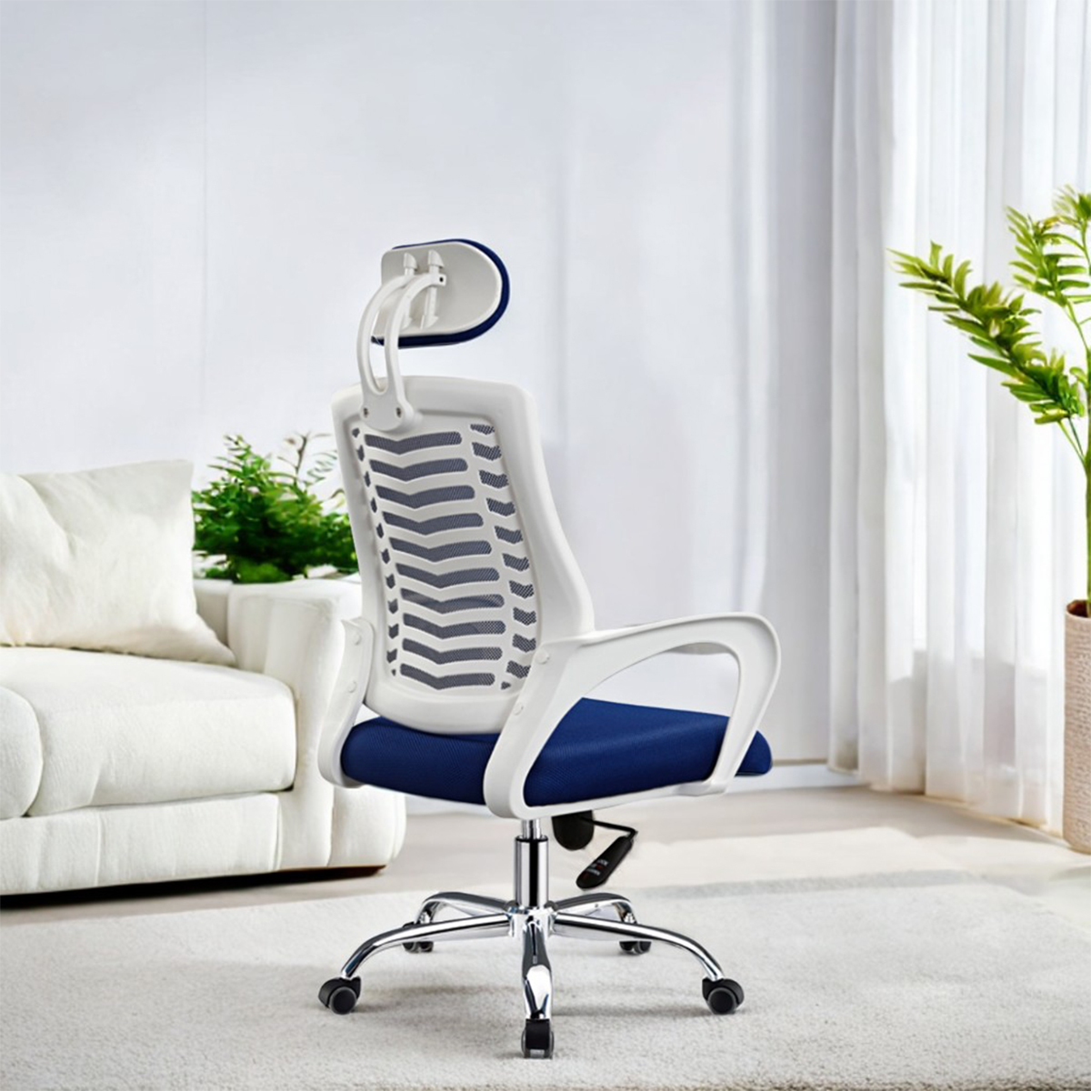 Picture of FF-EC-07SS (Black&White) Smart Office Executive Chair (V-Mesh)