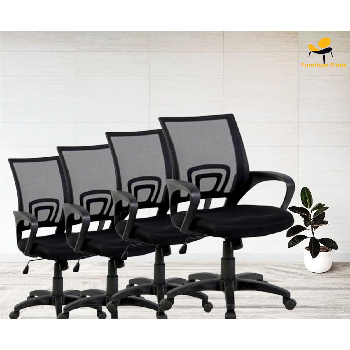Picture of FF-Ec-01p (4pcs) Black  Chaina Mesh Chair for smart Office Executive
