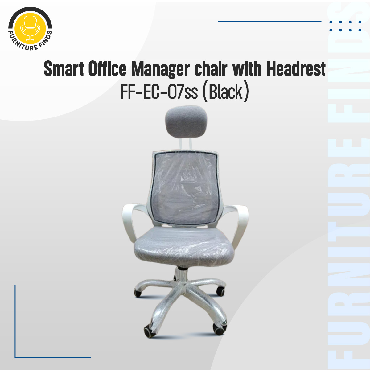 Picture of FF-ec-07ss (Full White) smart Office Executive Chair with Headrest (V-Mesh) (White)