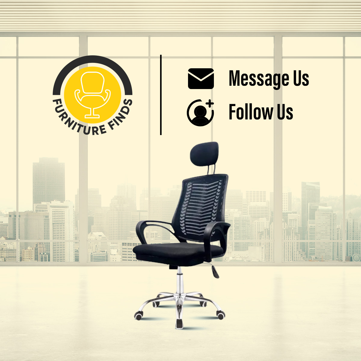 Picture of FF Ec-07SB [V-MESH] Black Smart Executive office Chair With Head Rest