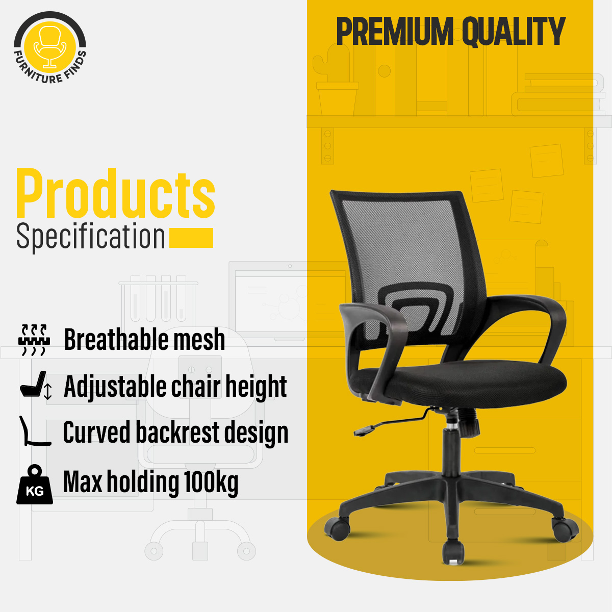 Picture of Office Chair FF-Ec-01 Plastic base Smart Office Executive Chair