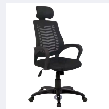 Picture of Revolving Office Chair with Headrest  FF-Ec-07p  Black (V Mesh Plastic Base) (Black)
