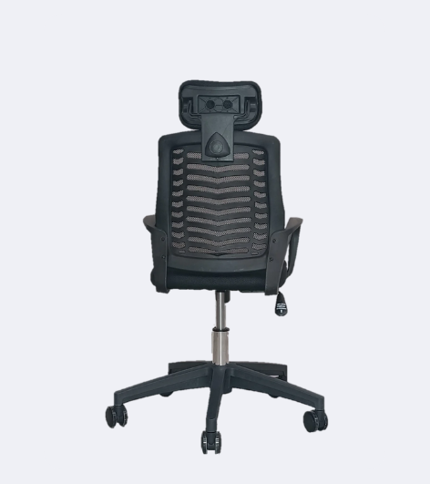 Picture of Revolving Office Chair with Headrest  FF-Ec-07p  Black (V Mesh Plastic Base) (Black)