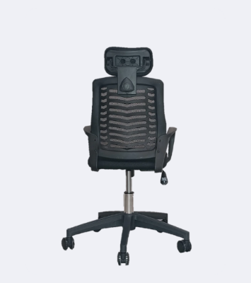 Picture of Revolving Office Chair with Headrest  FF-Ec-07p  Black (V Mesh Plastic Base) (Black)