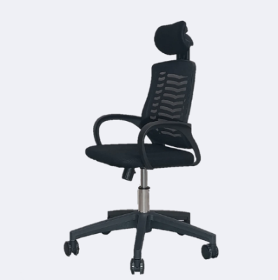 Picture of Revolving Office Chair with Headrest  FF-Ec-07p  Black (V Mesh Plastic Base) (Black)