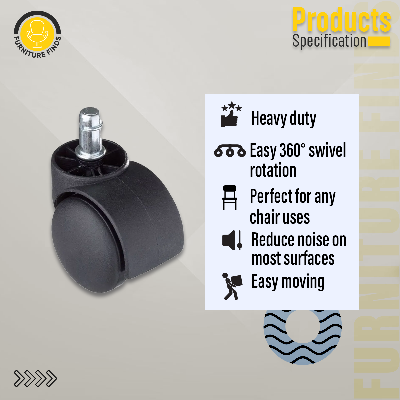 Picture of Office Chair Wheel Black 1pcs (Black)