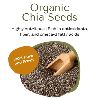 Picture of Premium Organic Chia Seeds 1kg - High in Omega-3, Fiber & Antioxidants, Ideal for Weight Management