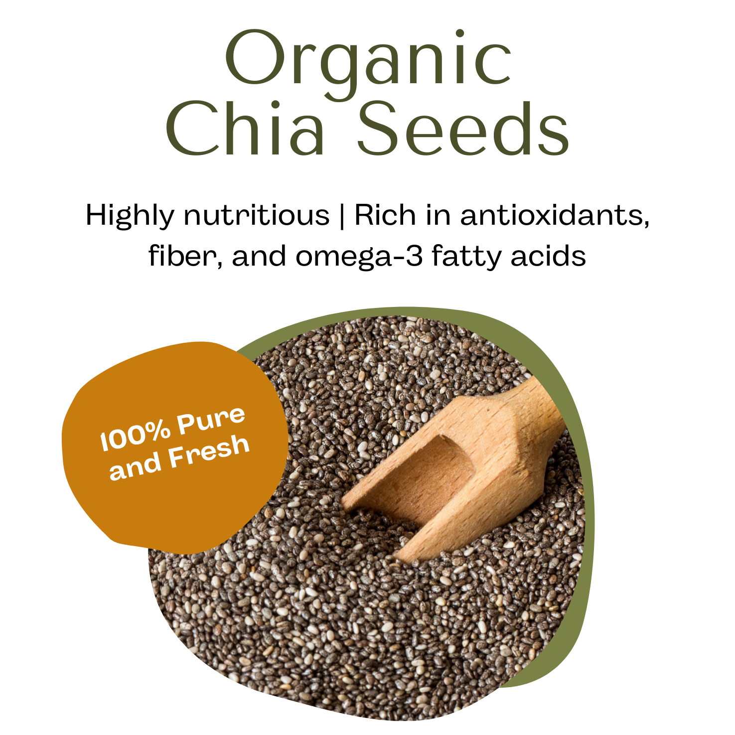 Picture of Premium Organic Chia Seeds - 500gm | High in Omega-3, Fiber & Antioxidants, Ideal for Weight Management