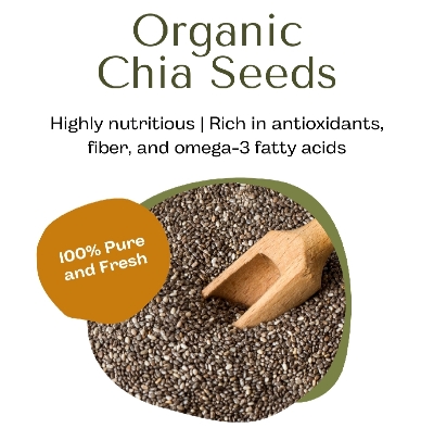 Picture of Organic Chia Seed - 500g Jar | High in Fiber and Omega-3, Ideal for Weight Loss