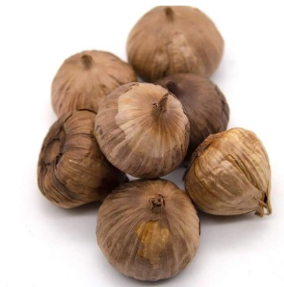 Picture of Black Garlic Whole Bulbs Naturally Fermented Soft Sweet Cloves 500 gm