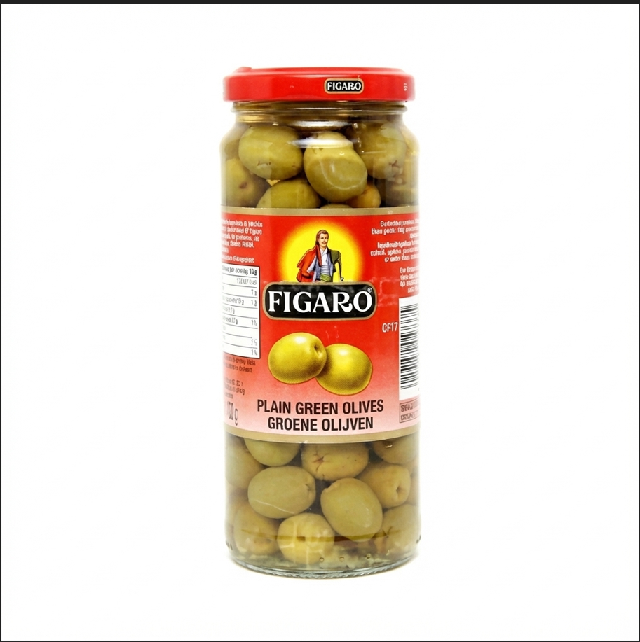 Picture of Figaro Green Olives 340gm | Premium Imported Pitted Green Olive | Original Figaro Olive