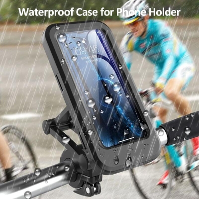 Picture of Outdoor Sport Motorcycle Cycling Waterproof Phone Case Holder Stand (Black)