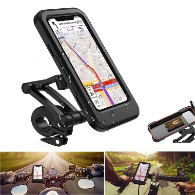 Picture of Outdoor Sport Motorcycle Cycling Waterproof Phone Case Holder Stand (Black)